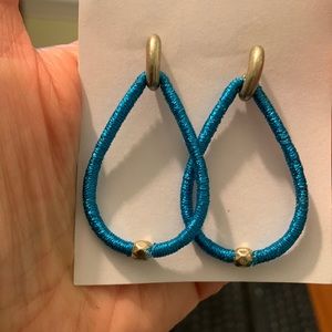 Marlyn Schiff turquoise wire wrapped dangle earrings. Stunning NWOT.